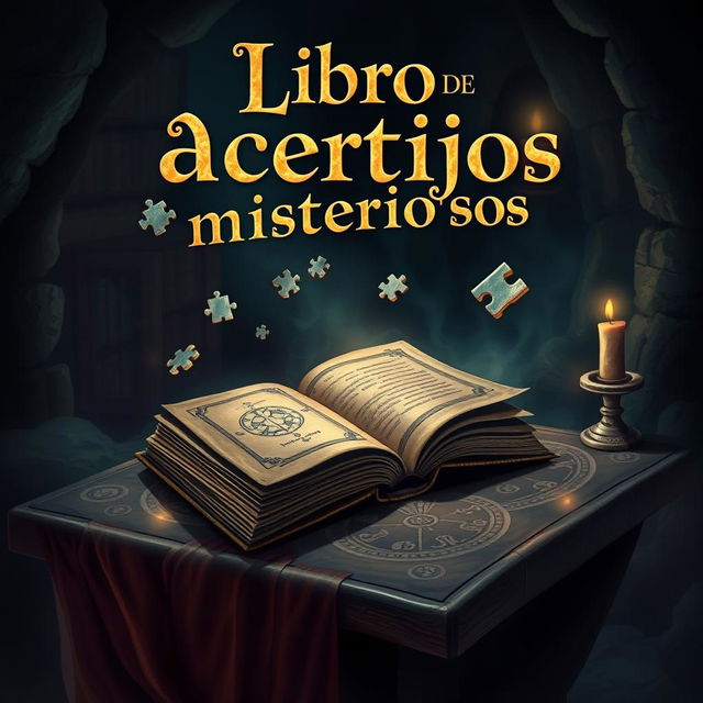 An alternative book cover design for "Libro de acertijos misteriosos"