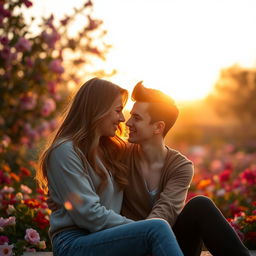 A romantic profile image featuring a couple in a serene and intimate setting