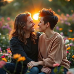 A romantic profile image featuring a couple in a serene and intimate setting