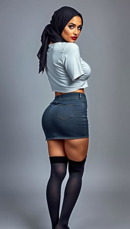 An intriguing full-body photograph of a 40-year-old German woman, radiating confidence and allure
