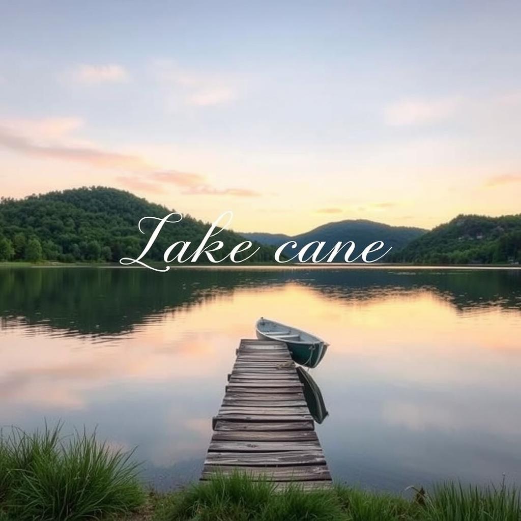 A serene lakeside scene, beautifully depicted in watercolor style for a book cover
