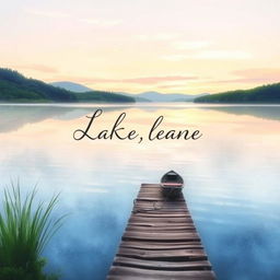 A serene lakeside scene, beautifully depicted in watercolor style for a book cover