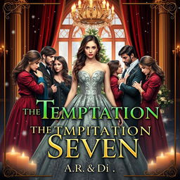 An enchanting book cover for the passionate romance novel 'The Temptation of Seven' by A