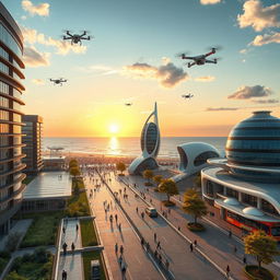 A futuristic vision of Southport, UK in the year 2050