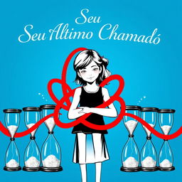 A stunning image with a vibrant blue background featuring the text 'Seu Último Chamado' in an elegant, artistic font