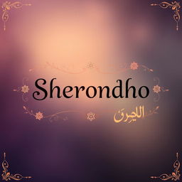 A beautifully artistic representation of the name 'Sherondho' in three languages: English, Bengali, and Urdu
