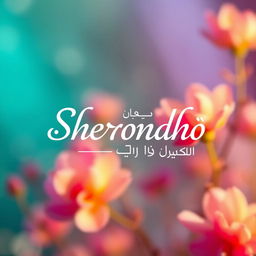 A visually captivating design featuring the names 'Sherondho', 'شعروندھ', and 'শেরোন্ধ' creatively integrated into an artistic background suitable for Urdu shayri