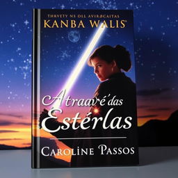 A stunning book cover featuring Anakin Skywalker and Padmé Amidala in the background, set against a breathtaking starry sky at dusk