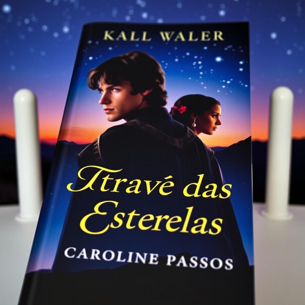 A compelling book cover showing Anakin Skywalker and Padmé Amidala in the background, against a captivating starry sky during twilight