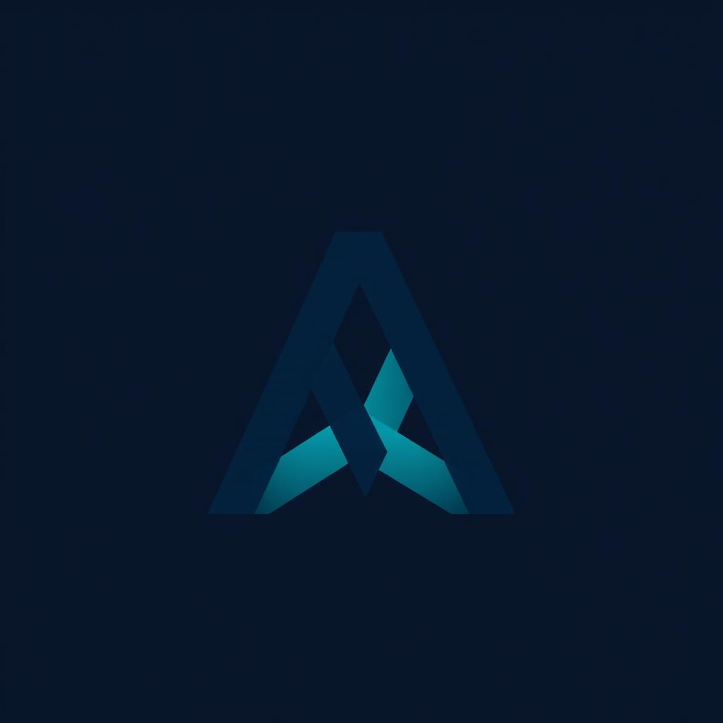 A modern and sleek logo design featuring a stylized letter 'A' intertwined with geometric shapes