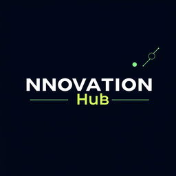 A realistic logo design featuring the words 'Innovation Hub' in bold, modern typography