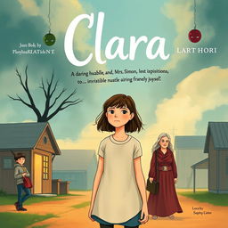 A book cover illustration featuring a 14-year-old girl named Clara