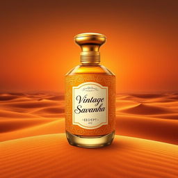 A beautifully designed perfume bottle named "Vintage Savannah", inspired by the deserts of Egypt