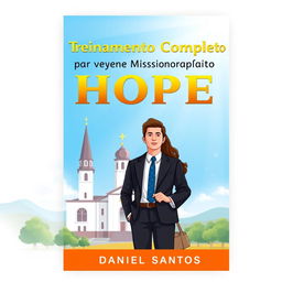 A modern eBook cover titled 'Treinamento Completo para Jovens Missionários da Igreja de Jesus Cristo dos Santos dos Últimos Dias' by Daniel Santos