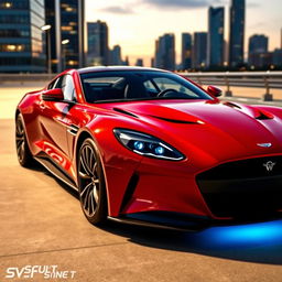 A stunning sport V8 car parked in an urban environment