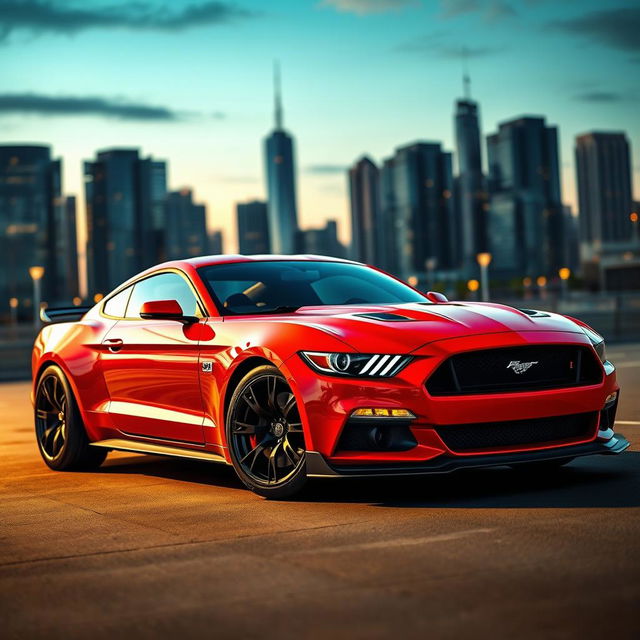 A stunning sport V8 car parked in an urban environment