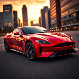 A stunning sport V8 car parked in an urban environment
