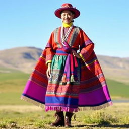 A contemporary depiction of Mongolian national dress, showcasing both traditional and modern elements