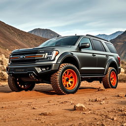 A Ford Expedition Tremor designed with aesthetics inspired by a Ram TRX tuning style