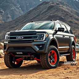 A Ford Expedition Tremor designed with aesthetics inspired by a Ram TRX tuning style