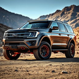 A Ford Expedition Tremor designed with aesthetics inspired by a Ram TRX tuning style