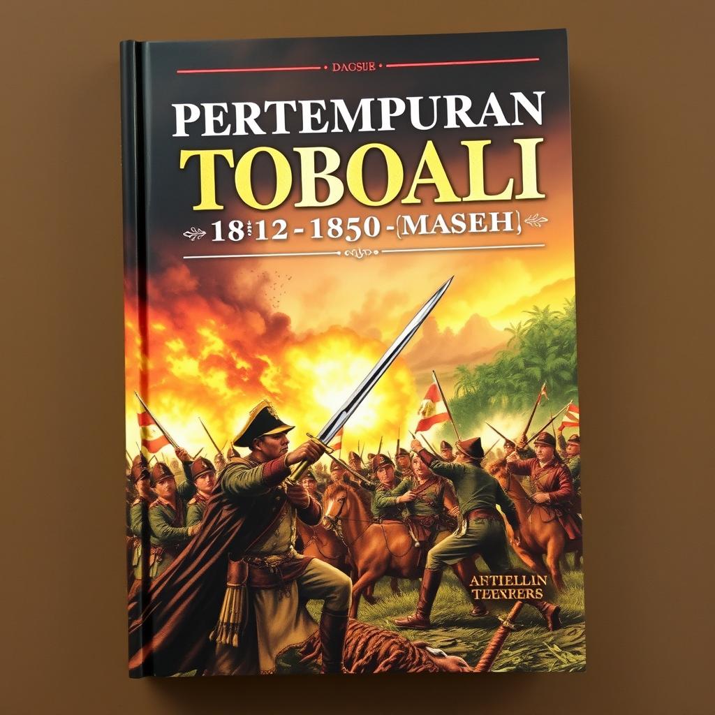 A historical book cover for 'Pertempuran Toboali, 1812-1850 Masehi'