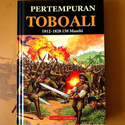 A historical book cover for 'Pertempuran Toboali, 1812-1850 Masehi'