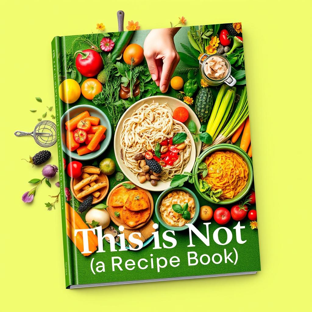 An eye-catching book cover for 'This is Not (Just) a Recipe Book