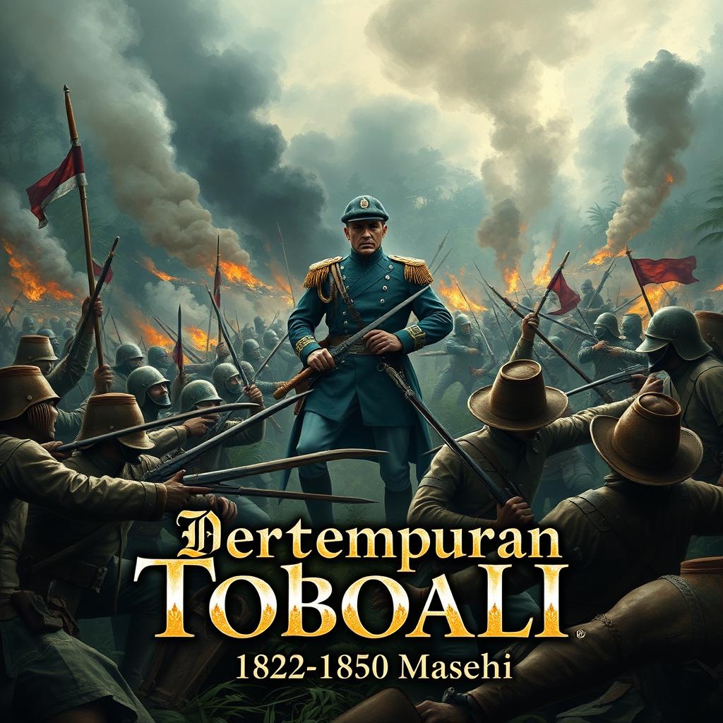 A historical depiction of 'Pertempuran Toboali, 1812-1850 Masehi'