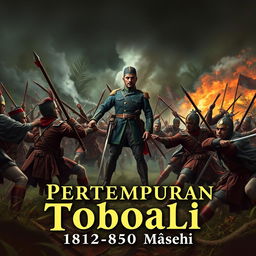 A historical depiction of 'Pertempuran Toboali, 1812-1850 Masehi'