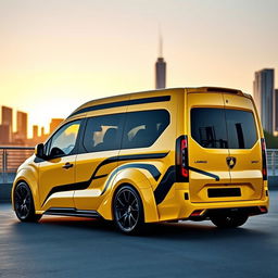 A sleek, futuristic design of a Lamborghini-inspired Berlingo, showcasing an ultra-modern interpretation of the classic van