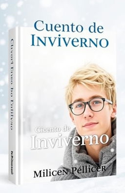 A book cover featuring a winter theme with colors of white, light blue, and gray