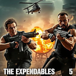 A thrilling scene from 'The Expendables 5' showcasing a dynamic action sequence