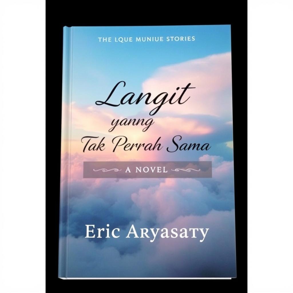 A beautifully designed book cover for the novel 'Langit yang Tak Pernah Sama' by Eric Aryasatya