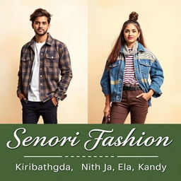 A stylish and modern banner for a second-hand clothing brand named 'Senori Fashion'