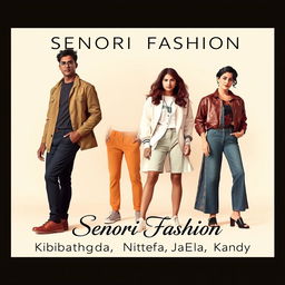 A stylish and modern banner for a second-hand clothing brand named 'Senori Fashion'
