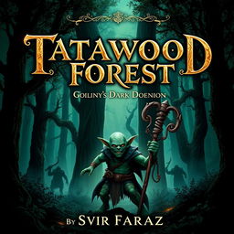 A captivating book cover for a fantasy novel titled 'Tatawood Forest: The Goblin's Dark Dominion' by Sir Faraz (2025)