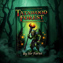 A captivating book cover for 'Tatawood Forest: The Goblin's Dark Dominion' by Sir Faraz