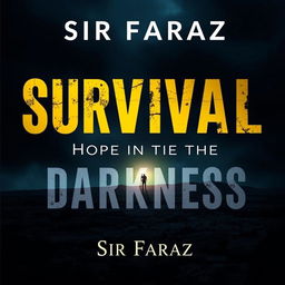 A captivating book cover for 'Survival: Hope in the Darkness' by Sir Faraz (2025)
