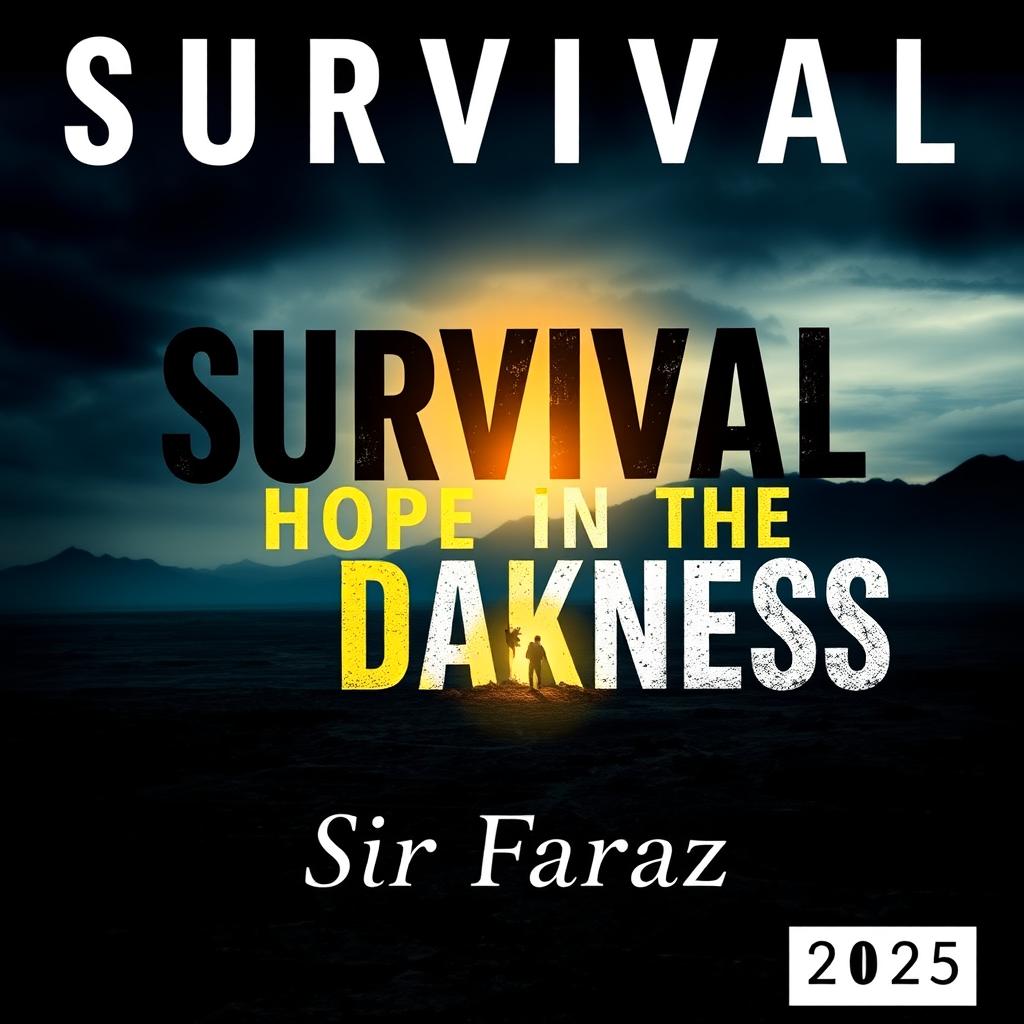 A captivating book cover for 'Survival: Hope in the Darkness' by Sir Faraz (2025)