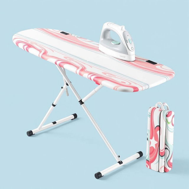 An innovative ironing board that is lightweight and portable, featuring a unique design that sets it apart from traditional ironing boards