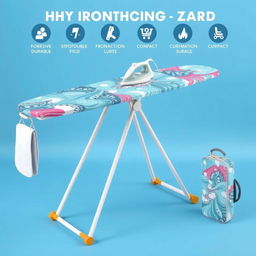 An innovative ironing board that is lightweight and portable, featuring a unique design that sets it apart from traditional ironing boards