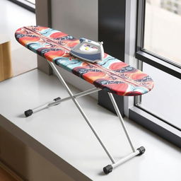 A compact and innovative travel ironing board designed for easy handling and portability, featuring a sleek, modern design with foldable legs and a lightweight frame