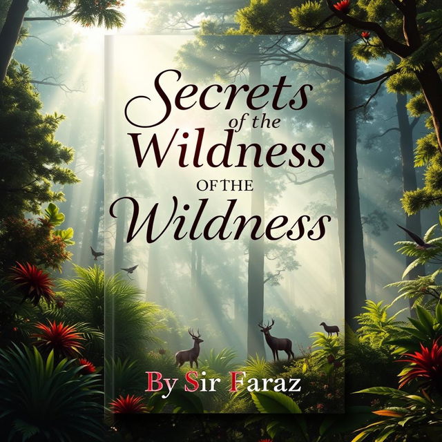 A captivating book cover design featuring the title 'Secrets of the Wildness' prominently displayed at the top in an elegant, bold font