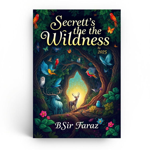 A captivating book cover design for the title "Secrets of the Wildness" by Sir Faraz (2025)