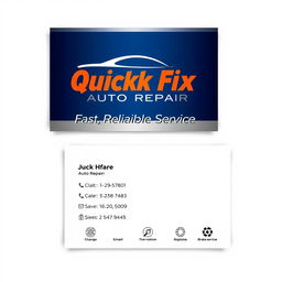 A professional and eye-catching business card design for a car repair shop