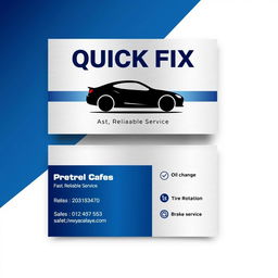 A professional and eye-catching business card design for a car repair shop