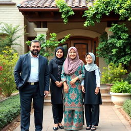 A successful Iranian Muslim family, showcasing their happiness and achievements