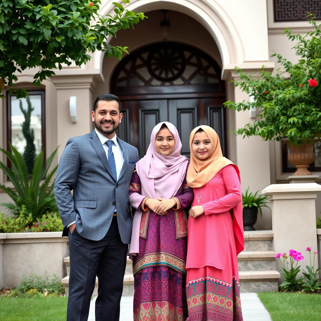A successful Iranian Muslim family, showcasing their happiness and achievements