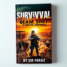 A gripping book cover featuring a desolate landscape filled with a horde of zombies in a post-apocalyptic setting